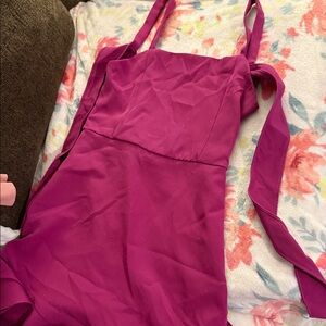 Rare Editions Magenta Tie-Strap One-Piece Dress